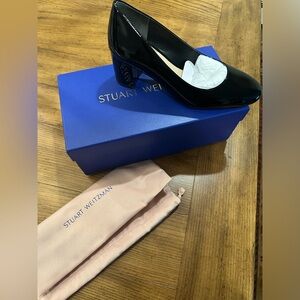 Stuart Weitzman Holly 60 Black Patent Pump 38.5